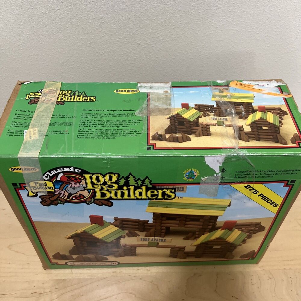 Vintage Paul Bunyan Log Builders Construction Set Fort Apache - Picture 5 of 6